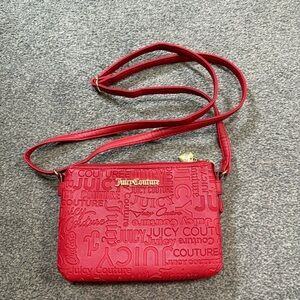 Juicy Couture Word Search“Lipstick Red” Triple Crossbody bag Adjustable Strap